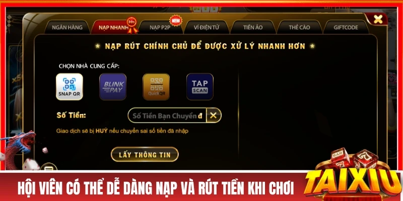 Tài Xỉu Online Tải App Tài Xỉu Chơi Game Tài Xỉu Uy Tín Hàng Đầu Hội viên có thể dễ dàng nạp và rút tiền khi chơi