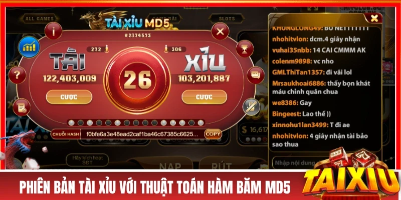 Tài Xỉu Online Tải App Tài Xỉu Chơi Game Tài Xỉu Uy Tín Hàng Đầu Phiên bản tài xỉu với thuật toán hàm băm MD5